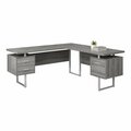 Daphnes Dinnette 70 in. Dark Taupe Left or Right Facing Computer Desk DA2456391